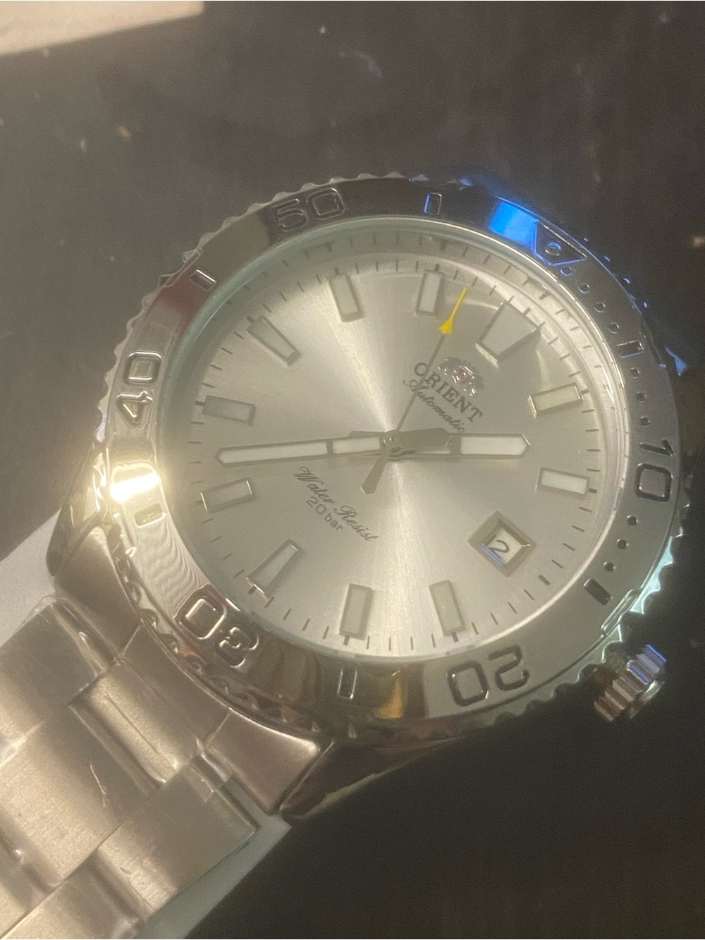 New Orient Silver Stainless Steel Dive Watch - 200M Water Resistant